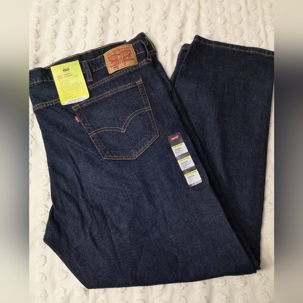 Levi’s Men's 502 Taper Flex Big & Tall Jeans 52x31 Dark Wash